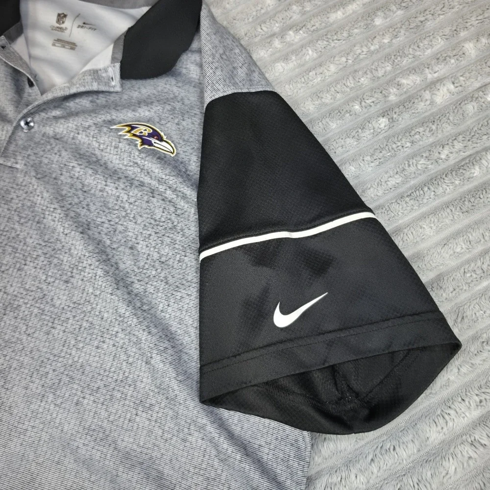 Nike Baltimore Ravens NFL Onfield Dri-FIT Striped Polo Shirt Mens‎ 2XL